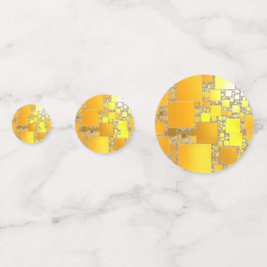 Geel en Oranje vierkant Confetti (Achterkanten)