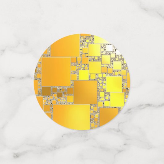 Geel en Oranje vierkant Confetti (Kleine voorkant)