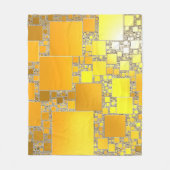 Geel en Oranje vierkant, gevlekt Fleece Deken (Voorkant)