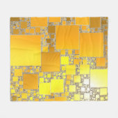 Geel en Oranje vierkant, gevlekt Fleece Deken (Voorkant (Horizontaal))