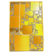 Geel en Oranje vierkant Gift Bag Medium Cadeauzakje (Achterkant)