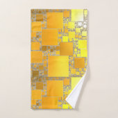 Geel en Oranje vierkant keukenstel Bad Handdoek (Handdoek)