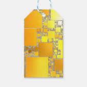 Geel en Oranje vierkant Label Cadeaulabel (Voorkant)