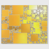 Geel en Oranje vierkant omslagpapier Cadeaupapier (Vlak)