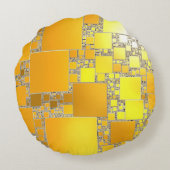 Geel en Oranje vierkant rond kussen (Achterkant)