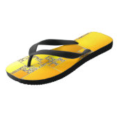 Geel en Oranje vierkant Teenslippers (Schuin)