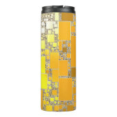 Geel en Oranje vierkant thermisch getumbler Thermosbeker (Achterkant)