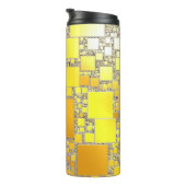 Geel en Oranje vierkant thermisch getumbler Thermosbeker (Geroteerd rechts)