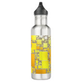 Geel en Oranje vierkant waterflesje Waterfles (Rechts)