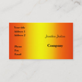 Geel en oranje visitekaartje