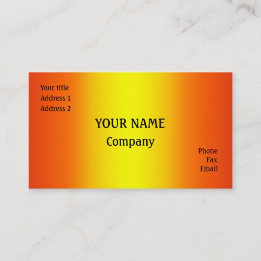Geel en oranje visitekaartje (Voorkant)