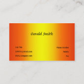 Geel en oranje visitekaartje (Achterkant)