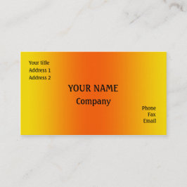 Geel en oranje visitekaartje