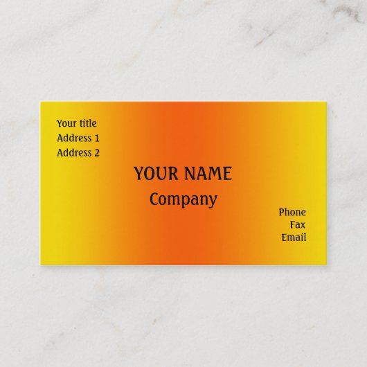 Geel en oranje visitekaartje (Voorkant)
