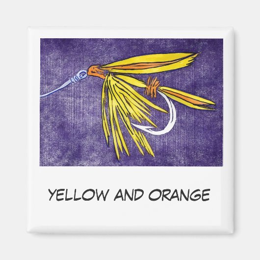 "Geel en Oranje" vliegende kunstnetten Magneet (Voorkant)