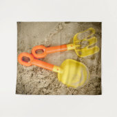 Geel en Oranje zand Wandkleed (Voorkant (horizontaal))