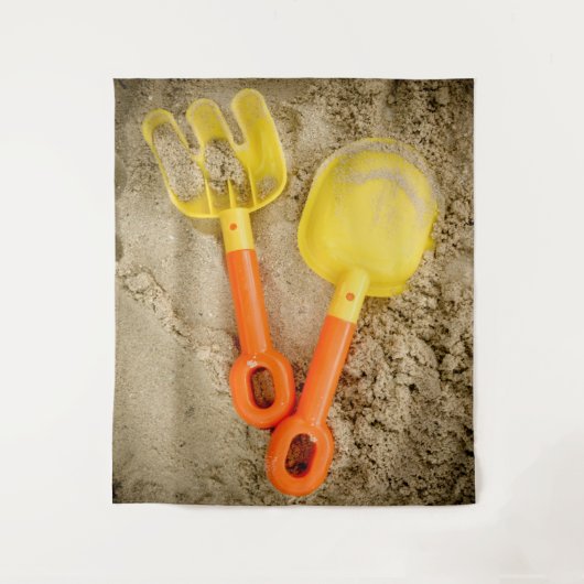 Geel en Oranje zand Wandkleed (Voorkant)