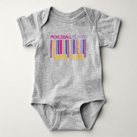 💛 Geel en 💜 paars 100% pickleballer T-Shirt (Voorkant)