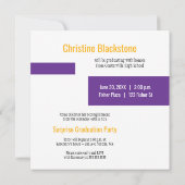 Geel en Paars 6 Foto Afstuderen Uitnodiging (Achterkant)