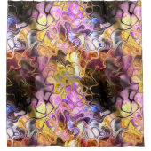 Geel en paars abstract marmer-stropdas-kleurstof douchegordijn (Voorkant)