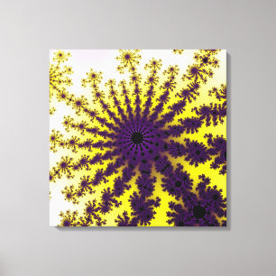 Geel en Paars barst Canvas Afdruk