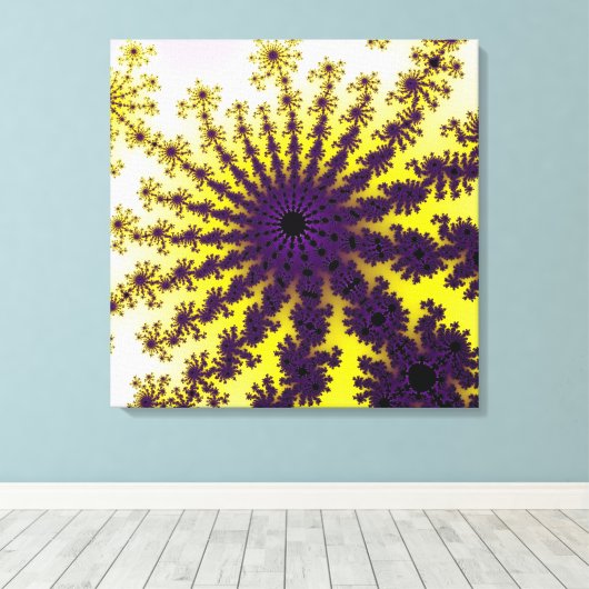 Geel en Paars barst Canvas Afdruk (Insitu (Houten vloer))