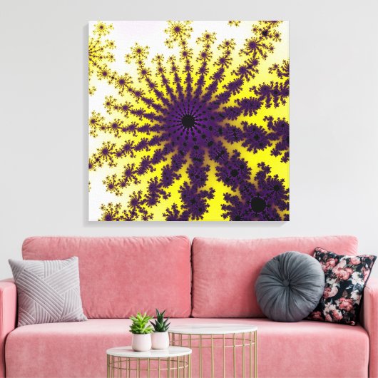 Geel en Paars barst Canvas Afdruk (Insitu (Woonkamer))