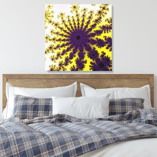 Geel en Paars barst Canvas Afdruk (Insitu (Slaapkamer))