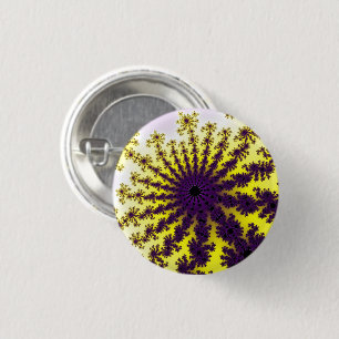 Geel en Paars barst Ronde Button 3,2 Cm