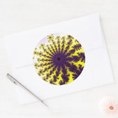Geel en Paars barst Ronde Sticker (Envelop)