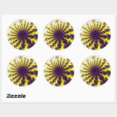 Geel en Paars barst Ronde Sticker (Vel)