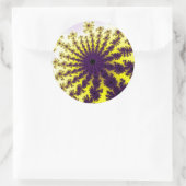 Geel en Paars barst Ronde Sticker (Tas)