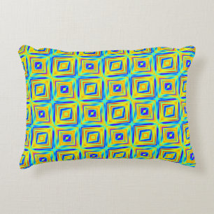 Geel en Paars blauw patroon Accent Kussen