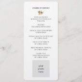 Geel en Paars Botanische Spuit Funeral Programmakaart (Achterkant)