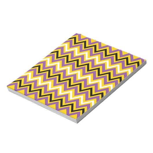 Geel en Paars Chevron Pattern Notitieblok (Linkerzijde)