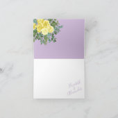 Geel en Paars Elegant Spring Wedding Bedankkaart (Binnen)