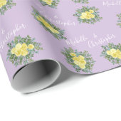 Geel en Paars  Elegant Spring Wedding Cadeaupapier (Rol Hoek)