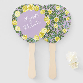 Geel en Paars Elegant Spring Wedding Handwaaier