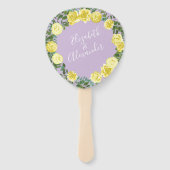 Geel en Paars  Elegant Spring Wedding Handwaaier (Voorkant)