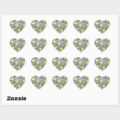 Geel en Paars  Elegant Spring Wedding Hart Sticker (Vel)
