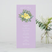 Geel en Paars  Elegant Spring Wedding Menu (Staand voorkant)