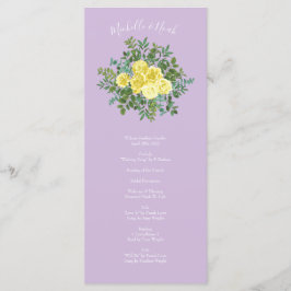 Geel en Paars Elegant Spring Wedding Menu