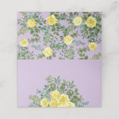 Geel en Paars  Elegant Spring Wedding Plaatskaartje (Buitenkant ongevouwen)