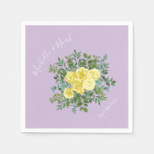 Geel en Paars Elegant Spring Wedding Servet (Voorkant)