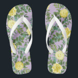Geel en Paars  Elegant Spring Wedding Teenslippers<br><div class="desc">Design met geel en paars pastelgemeel. Een prachtig  elegant design dat geweldig is voor mensen die van rozen en pinda's houden!</div>