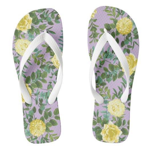Geel en Paars  Elegant Spring Wedding Teenslippers (Voetbed)