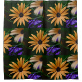 Geel en Paars Floral Douchegordijn (Voorkant)