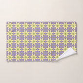 Geel en paars geometrisch bloemmotief bad handdoek (Handdoek)