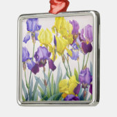 Geel en Paars Irises Metalen Ornament (Links)