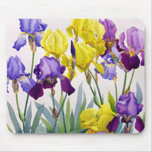 Geel en Paars Irises Muismat